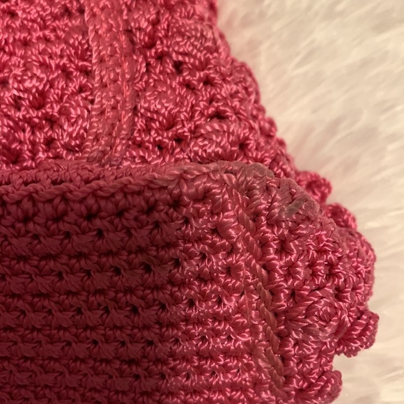 Retro hot pink crochet purse - Picture 8 of 9